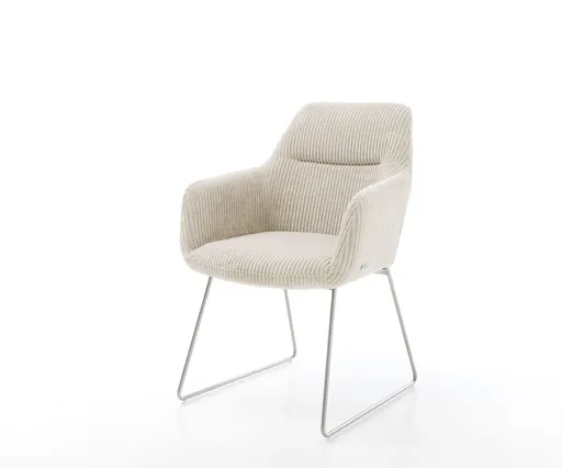 Jídelní židle Pejo-Flex manšestr béžová tenká podnož z nerezové