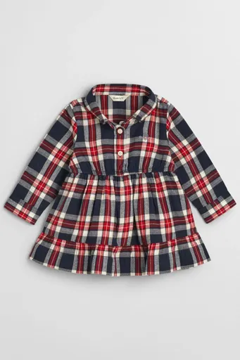 ŠATY GANT CHECKED FLANNEL BD SHIRT DRESS EVENING BLUE
