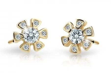 Cutie Jewellery Zlaté dětské náušnice C2156-30-X-1 bílá