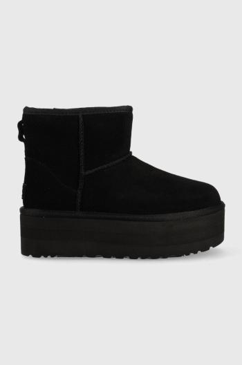 Kožené sněhule UGG Classic Mini Platform černá barva, 1134991.BLK