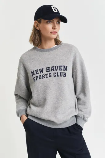 MIKINA GANT GRAPHIC C-NECK SWEAT LIGHT GREY MELANGE