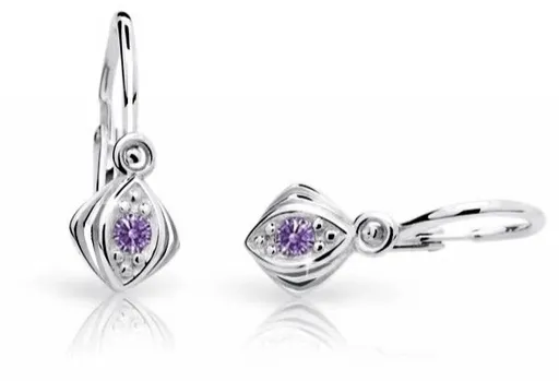 Cutie Jewellery Dětské náušnice z bílého zlata C1897-10-X-2 fialová
