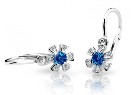 Cutie Jewellery Dětské náušnice z bílého zlata C2156-10-X-2 modrá