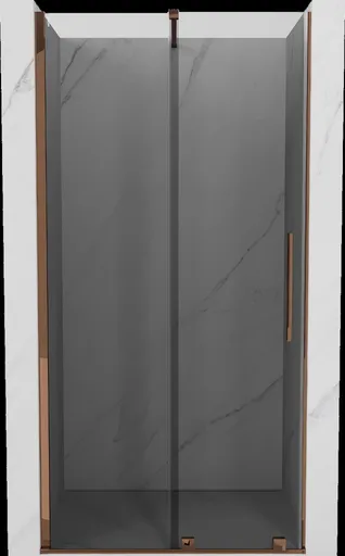 MEXEN/S Velar posuvné sprchové dveře 100, grafit, růžové zlato 871-100-000-41-60