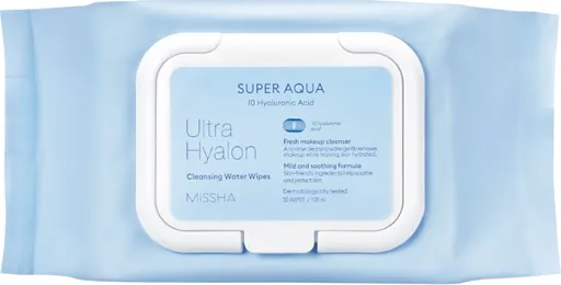 Missha Odličovací pleťové ubrousky Super Aqua Ultra Hyalon (Cleansing Water Tissue) 30 ks