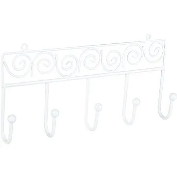 Věšáková lišta 320x155mm, 5 háků, bílá (8562)