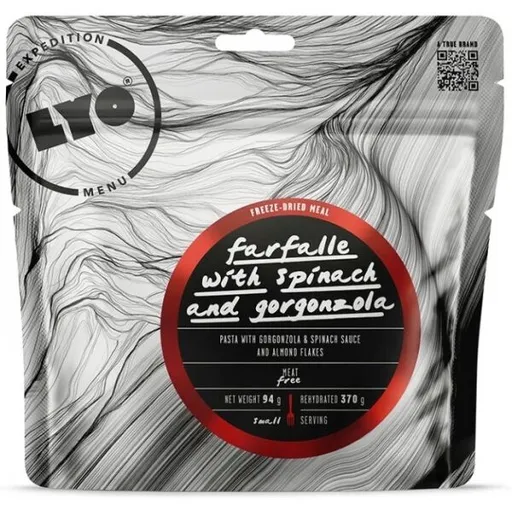 LYO TĚSTOVINY S GORGONZOLOU A ŠPENÁTEM 370g Expediční strava, dummy, velikost