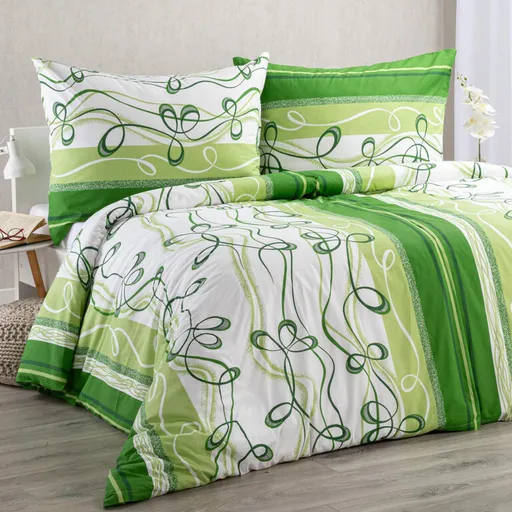 Bavlněné ložní povlečení Twist zelené 2x jednolůžko