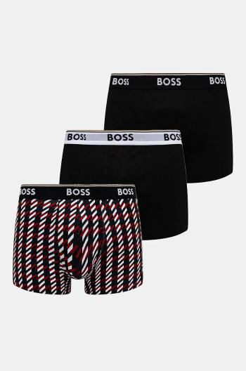 Boxerky BOSS 3-pack pánské, černá barva, 50524533