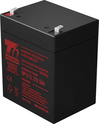 Akumulátor T6 Power NP12-5, 12V, 5Ah, F1