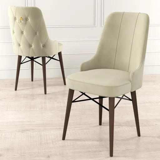 Sada židlí (6 kusů) Pare - Cream, Brown