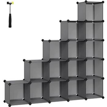 Songmics Organizér 15 boxů, plast, kov, šedá, 123x31x123cm (0194343102771)