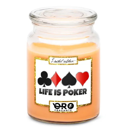 Svíčka Life is poker (Vůně svíčky: Tropické ovoce)