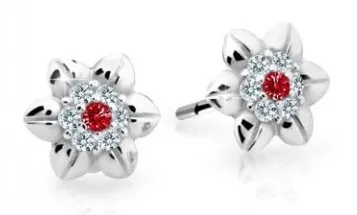 Cutie Jewellery Krásné dětské náušnice z bílého zlata C2202-30-X-2 červená