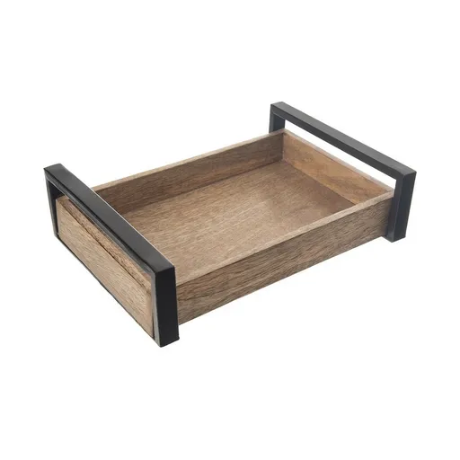 InDecor Dekorační tác z mangového dřeva, 35,5 x 27 x 8 cm, L