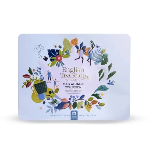 English Tea Shop Dárková sada Your wellness modrá BIO v plechové kazetě 36 sáčků