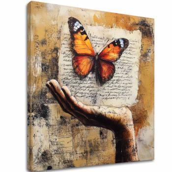 Vintage Obraz Motýľa - Príbeh lásky