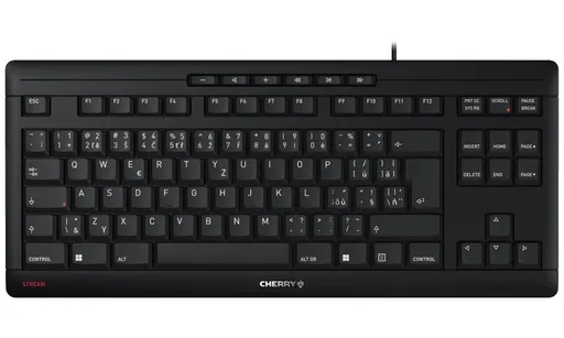 CHERRY klávesnice STREAM TKL, drátová, USB, CZ+SK layout, černá
