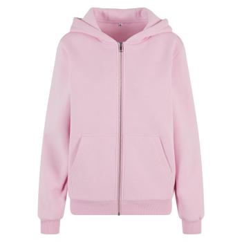 Build Your Brand Hebká dámská mikina na zip Fluffy - Jemně růžová | XS