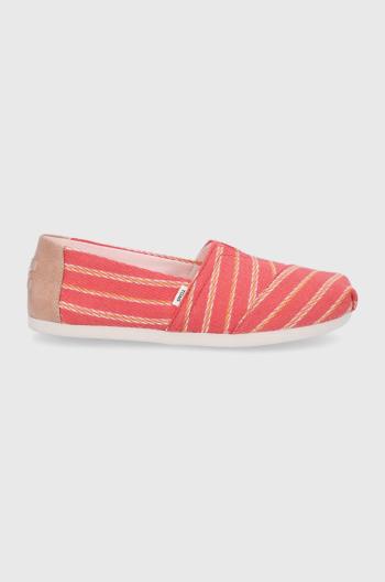 Espadrilky Toms Alpargata červená barva