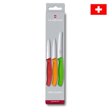 Nerezové kuchyňské nože VICTORINOX SWISS CLASSIC s barevnými rukojeťmi 3 ks