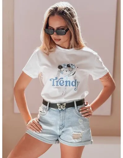 Dámské džínové kraťasy s páskem SUMMERFLY modré