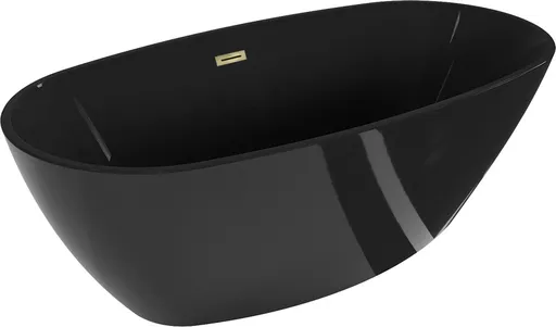 MEXEN/S Eris volně stojící vana 170 x 80, černá, sifon a přepad zlatá 53441708070-50