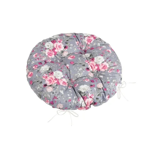 Bellatex Sedák Adéla prošívaný kulatý Květy růže růžová 40 x 40 cm
