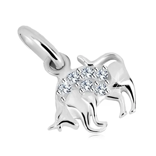 Lesklý přívěsek, stříbro 925 - zářivé zirkony čiré barvy, znamení BÝK