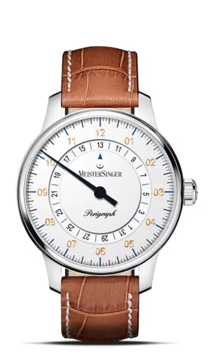 MeisterSinger Perigraph 38mm BM1101G - Kožený řemínek z hovězí kůže barvy cognac