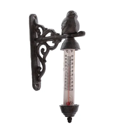 Litinový nástěnný teploměr, 17 x 10 cm