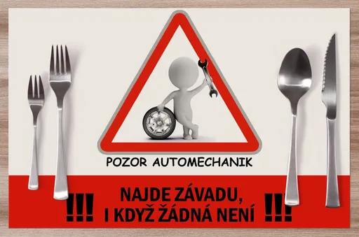 Prostírání Pozor automechanik