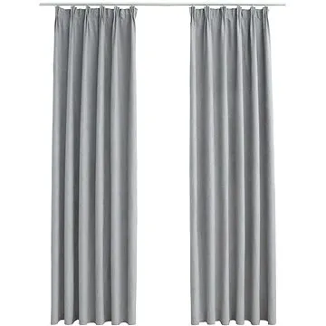 Zatemňovací závěsy s háčky 2 ks šedé 140 x 245 cm (134469)