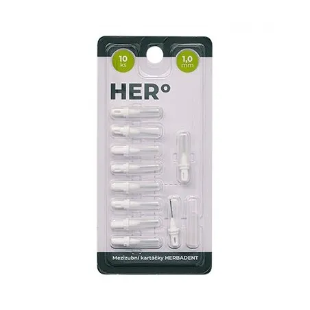 Herbadent HERo 1,0 mm náhradní mezizubní kartáčky 10 ks bílé