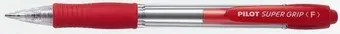 Kuličkové pero Pilot super grip 0,7mm červené / náplň 2110 tělo čiré