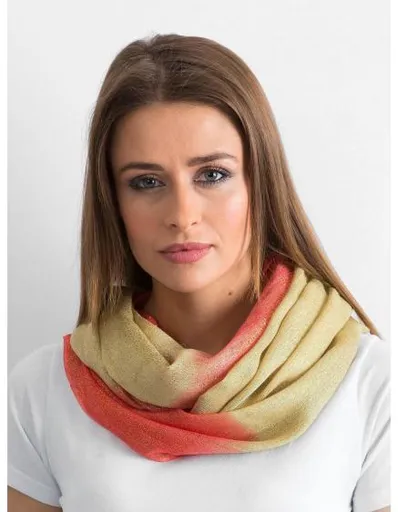 Dámská šála CHRISTA korálová a zlatá