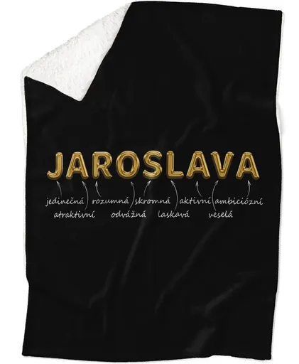 Deka Ženská jména – GOLD (Jméno: Jaroslava, Podšití beránkem: ANO)