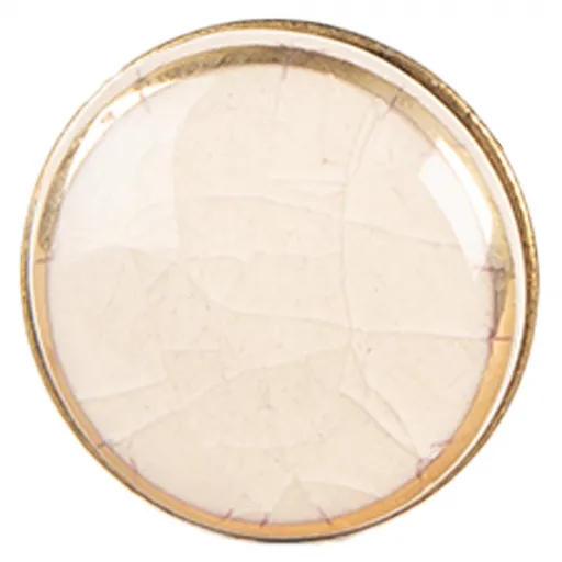 Béžová keramická knopka se zlatým okrajem - Ø 3*3 cm / S3 cm 66281W
