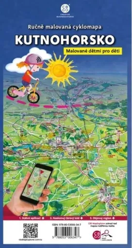 Ručně malovaná cyklomapa Kutnohorsko