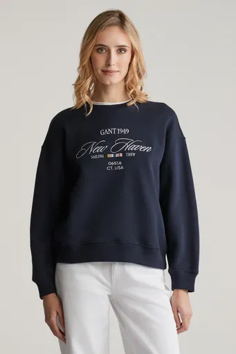 MIKINA GANT GRAPHIC C-NECK SWEAT EVENING BLUE