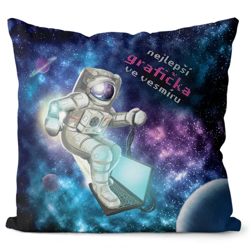 Polštářek Nejlepší grafik / grafička (Velikost: 55 x 55 cm, Typ: pro ženy)