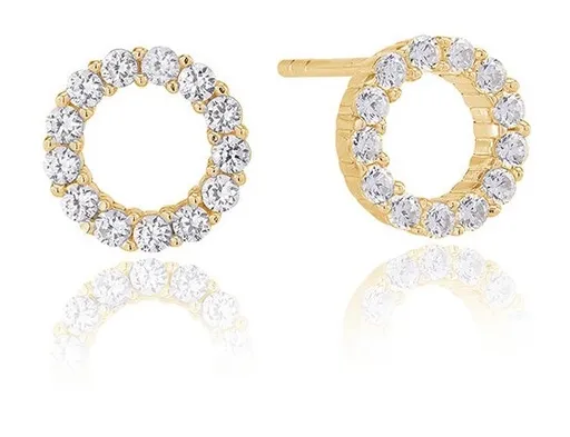 Sif Jakobs Slušivé pozlacené náušnice s kubickými zirkony Biella SJ-E337-CZ(YG)