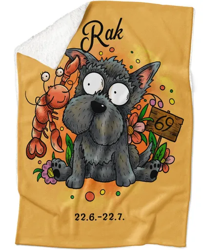 Deka Psí znamení – rak (Podšití beránkem: ANO)