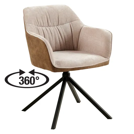 Jídelní židle SINES hnědá/béžový samet