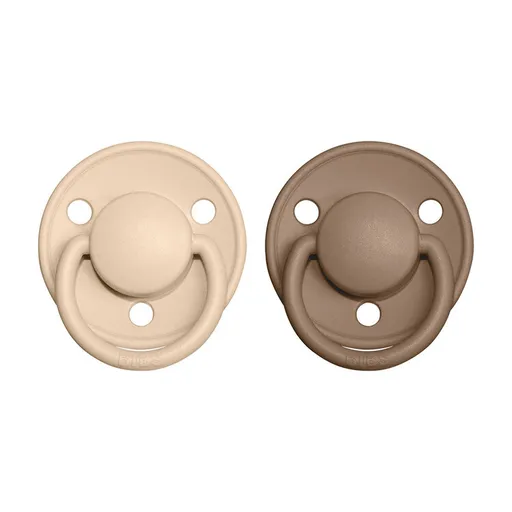 BIBS De Lux dudlíky z přírodního kaučuku 2 ks vel. 1 Vanilla / Dark Oak