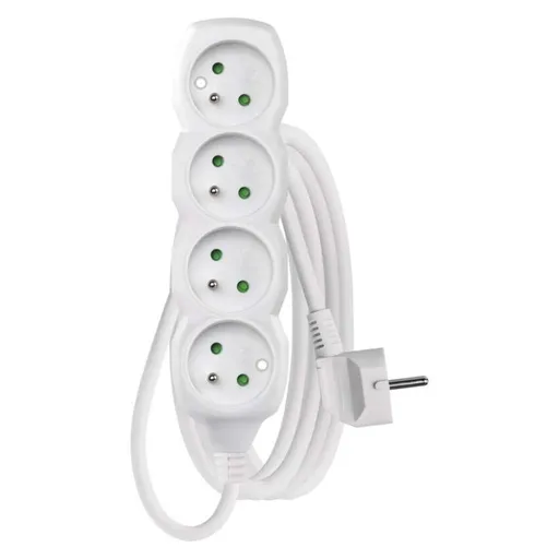 EMOS Prodlužovací kabel 3 m / 4 zásuvky / bílý / PVC / 1,5 mm2 P0413R