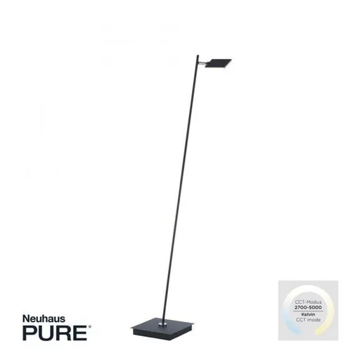 PAUL NEUHAUS PURE MIRA LED stojací svítidlo stmívatelné nožní vypínač 2700-5000K černá perleť 356-18