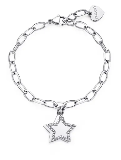 S'Agapõ Ocelový náramek pro ženy Hvězdičky Message SSG17