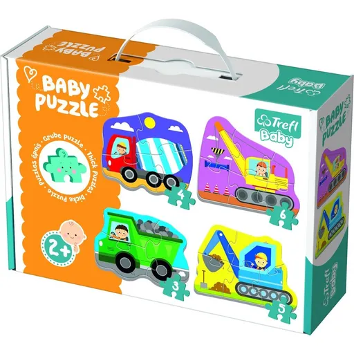 Puzzle baby Stavební Auta 4 ks
