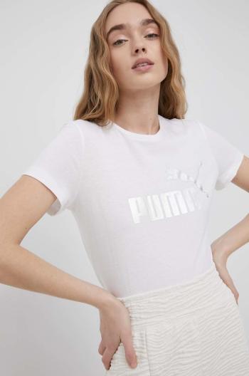 Bavlněné tričko Puma 848303 bílá barva